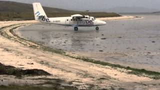 Loganair Twin Otter Take Off at Barra [upl. by Gretal]