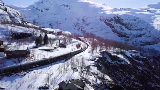 Norway Flåmsbanen  Vatnahalsen  Ski amp Train Randonee Drone 4K DJI Mavic Pro [upl. by Boris]