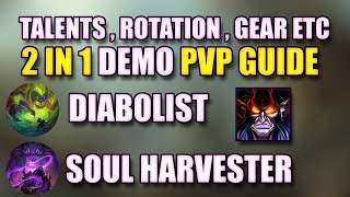 DEMONOLOGY WARLOCK PVP GUIDE DIABOLIST amp SOUL HARVESTER  TALENTS ROTATION  GEAR amp MORE  BUALOCK [upl. by Etnoed]