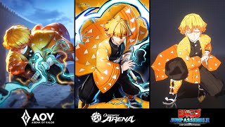 Zenitsu AOV Skin vs Zenitsu OA vs Zenitsu Jump Assemble  SKILLS [upl. by Bink]