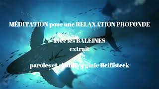 Méditation RELAXATION PROFONDE avec les baleines [upl. by Yeroc]