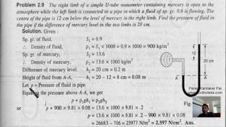 Single manometer fluid mechanics numerical in Hindi by PARAG PAL [upl. by Inaja]