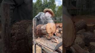 Wood splitting process Goodtools and machinery make work easy [upl. by Meeki]