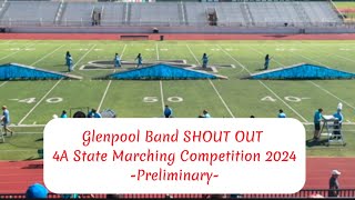 Glenpool Band SHOUT OUT 4A State Marching Competition Preliminary [upl. by Ehrenberg]