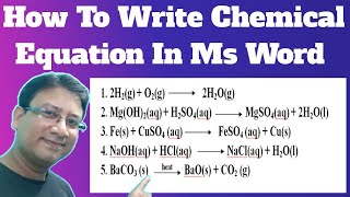 Quickest way to type chemical equation  How To Write Chemical Reaction In Ms Word [upl. by Anemaj]