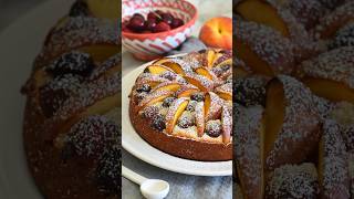 Cherry and Peach Yogurt Cake recipe [upl. by Ynohtnacram]