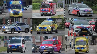 Dagcompilatie Diverse hulpdiensten met spoed naar en vanaf meldingen in Rotterdam [upl. by Spanos]