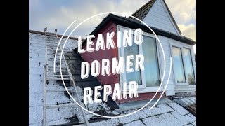 Leaking Roof Dormer Repair  new lead soakers for roof slates shiplap cladding amp EPDM flat roof [upl. by Belita]