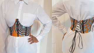 DIY underbust corset top tutorial  cutting and stitching corset underbustcorset [upl. by Irrabaj]