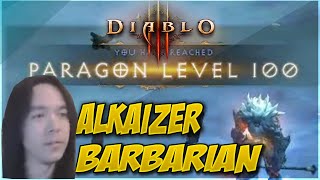 Diablo 3 Alkaizer Paragon Level 100 Barbarian World First [upl. by Sherry627]