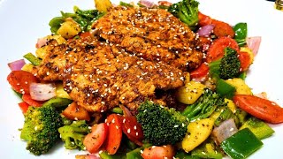 Lemon Pepper Chicken Steak With Stir Fry Vegetables  Chicken Steak [upl. by Aveline446]