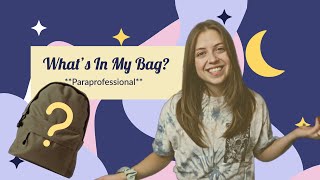 whats in my bag  paraprofessional at a middle school [upl. by Einneg324]