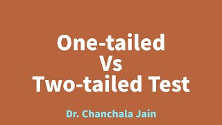 One tailed Vs Two tailed Test [upl. by Alton]