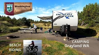 Camping in the Desert Fox Toy Hauler and Beach Riding Fat Tire E Bikes [upl. by German]