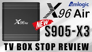 Latest X96 Air TV Box Amlogic S905X3 Cortex A55 Android 9 4K TV Box Stop Review [upl. by Pitarys]