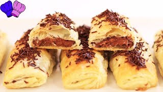 NAPOLITANAS DE CHOCOLATE🥐RECETA FÁCIL CON HOJALDRE🍫PASO A PASO [upl. by Glynnis269]