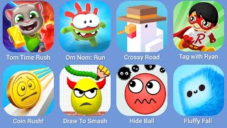 Tom Time Rush Om Nom Run Crossy Road Tag with Ryan Coin Rush Draw To Smash Hide Ball [upl. by Cohin]