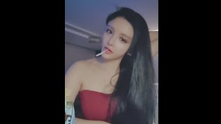 China addiction girl YING smoking amp chatting with her fans 220 [upl. by Sinnek]