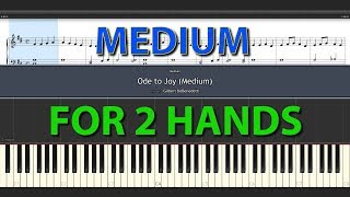 Ode to Joy MEDIUM Piano Tutorial for beginners with  without sheet  normal speed BEETHOVEN [upl. by Nomit]