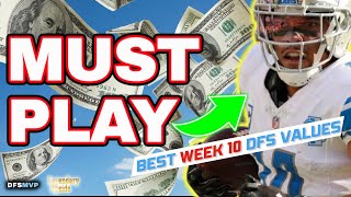 TOP Week 10 NFL DFS Picks amp Values You NEED to Know  Fantasy Football 2023  Amon Ra St Brown [upl. by Adnilemre707]