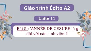 Giáo trình Édito A2 Unité11  Bài 5  ANNÉE DE CÉSURE là gì đối với các sinh viên [upl. by Mcafee27]