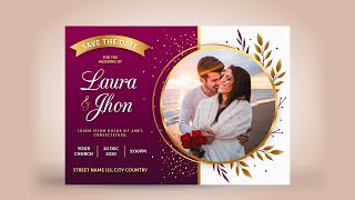 Best Wedding Invitation Template With Image Free Download 2020 [upl. by Amlev]