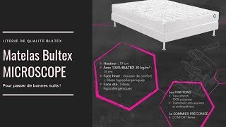 Le matelas Bultex Microscope 140x190 est un matelas ferme à prix réduit de fabrication française [upl. by Htiffirg]