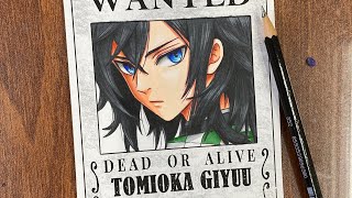 How to draw Tomioka Giyuu fanart Demon Slayer  Kimetsu No Yaiba [upl. by Adnir]