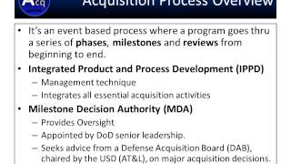 DoD Acquisiton Process Overview [upl. by Sherar209]