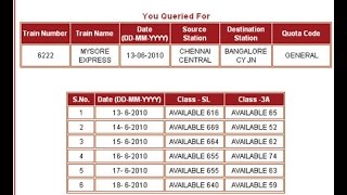 Check Seat Availability amp Train Availability in Indian Railways IRCTC  without logging in [upl. by Sandi658]