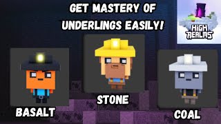 How to easily get StoneCoalBasalt Underlings High Realms  ROBLOX [upl. by Anaibaf]