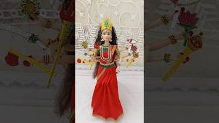 Barbie doll in to durga maa diy shortsfeed navarathri crafts [upl. by Michaud]