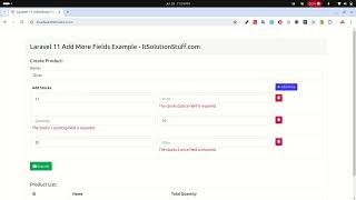 Laravel 11 Add or Remove Multiple Input Fields using jQuery [upl. by Ganiats]