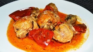 Chicken Stew with Peppers  Easy Stewed Chicken Drumsticks Recipe [upl. by Teilo]