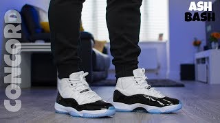 Review  On Feet  SIZING info  Air Jordan 11 Concord  Ash Bash [upl. by Eb]