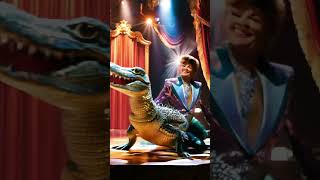 A woman performs a morph with crocodile on AGT americagottalent magic [upl. by Judie946]