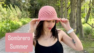 Set Summer sombrero Piluso tejido a crochet Todas las medidas Tutorial paso a paso [upl. by Tacklind]