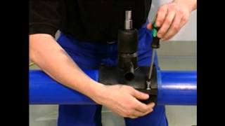 How to install a Friatec Electrofusion Tapping Saddle on polyethylene pipe [upl. by Sagerman]