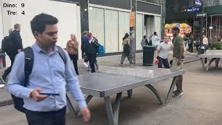 Dino vs Tre Plaza 33 ping pong  Herald Square 102324 [upl. by Odracir]