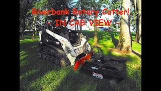 Brush Cutter on the Riverbank PT30 SKID STEER w Rotary Cutter [upl. by Vinni]