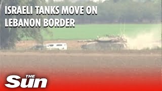 Israeli tanks move to the Lebanese border as tension rise with Hezbollah [upl. by Ruford]