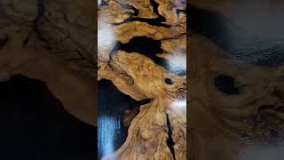 Finishing my first river table of 2024 Olive Burl in ClearBlack Resin [upl. by Anairol]