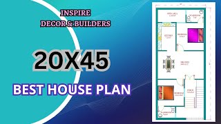 20X45 Building Plan II 900 Sq Ft House Plan II North Facing Home Map II 20X45 Makaan Ka Naksha [upl. by Socin589]