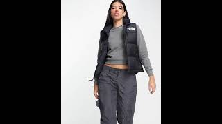 THE NORTH FACE Shiny 1996 Retro Nuptse Down Gilet Vest Black Women  Asos [upl. by Joaquin]