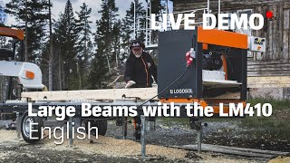 LOGOSOL  Live Demo  Large Beams with the Log Moulder LM410 [upl. by Adnouqal]