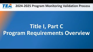 20242025 Program Monitoring Validation  Title I Part C – Identification and Recruitment IDR [upl. by Susej]