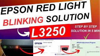 epson l3250 red light blinking solution  how to fix red light in l3250  resseter download [upl. by Anerual]