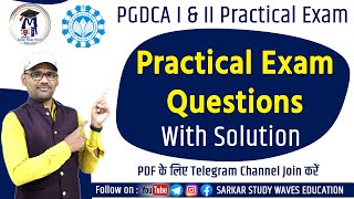 PGDCA Practical Exam  Important Questions with Answer  PGDCA Practical Exam Process and Tips [upl. by Alisha]