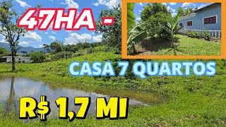 645 SÍTIO EM ITATÍ 46HA ESCRITURA CASA 7 QUARTOS BANANAL PASTO E AÇUDE R 17 MI [upl. by Annonyw]