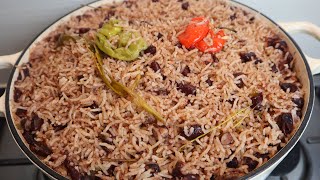 How To Make Authentic Jamaican Rice And Peas Step By Step Recipe  Riceamppeas Caribbean Food [upl. by Aixela136]